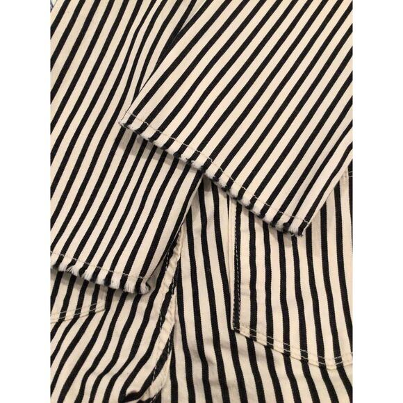 Parker Smith Straight leg Black Stripe Jeans Raw Edge Hem size 25 - Picture 7 of 8